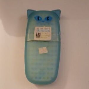Umbra Meow Cat Playing Cards 52 Cat Breed Illustration Blue Plastic Cat Case NEW